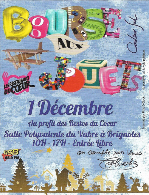 Bourse aux jouets Couleur Sud le 1er décembre à Brignoles