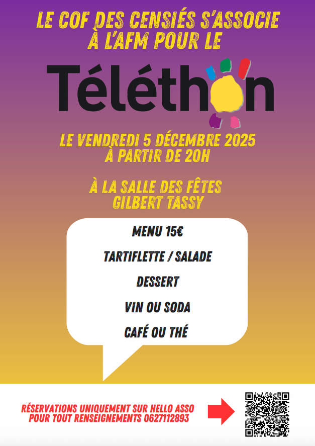 Téléthon 2025 – Soirée Tartiflette du COF des Censiès Ville de Brignoles