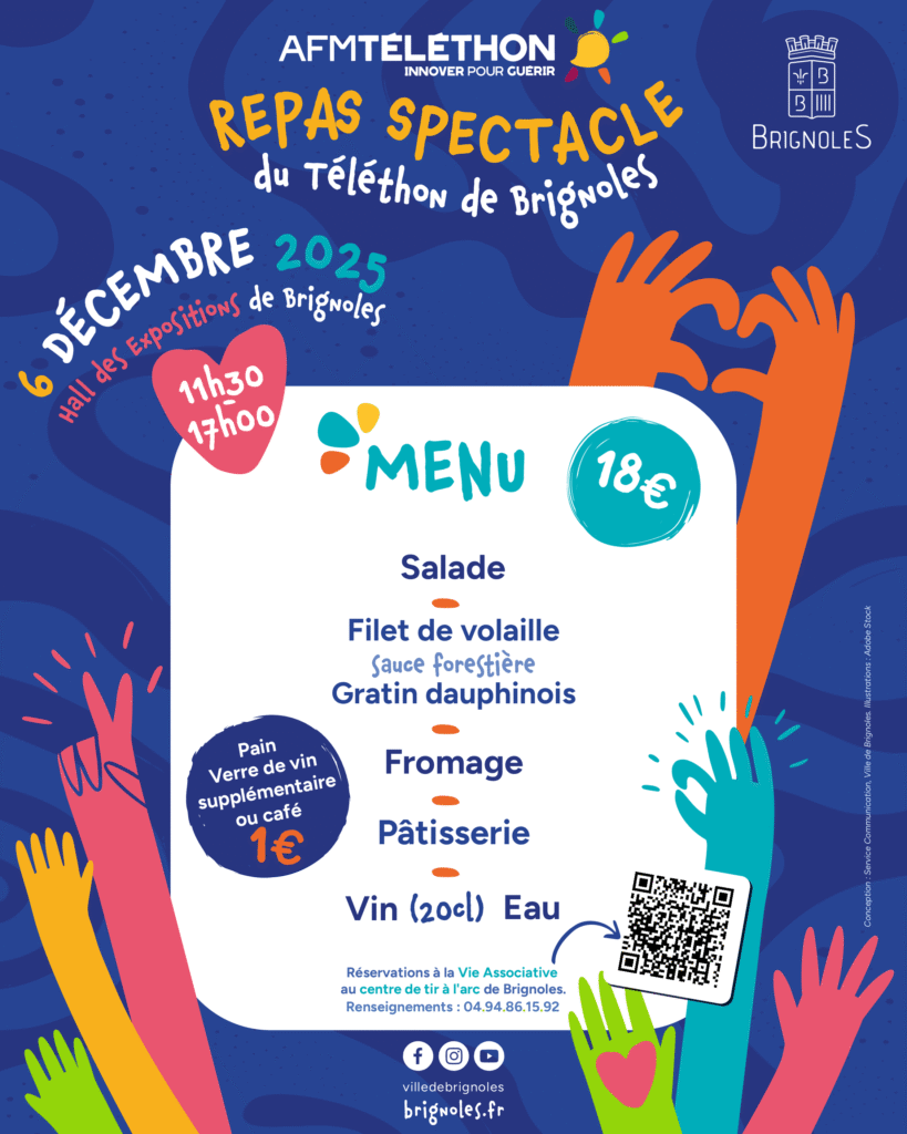 Repas spectacle du Téléthon de Brignoles 2025  ! Ville de Brignoles