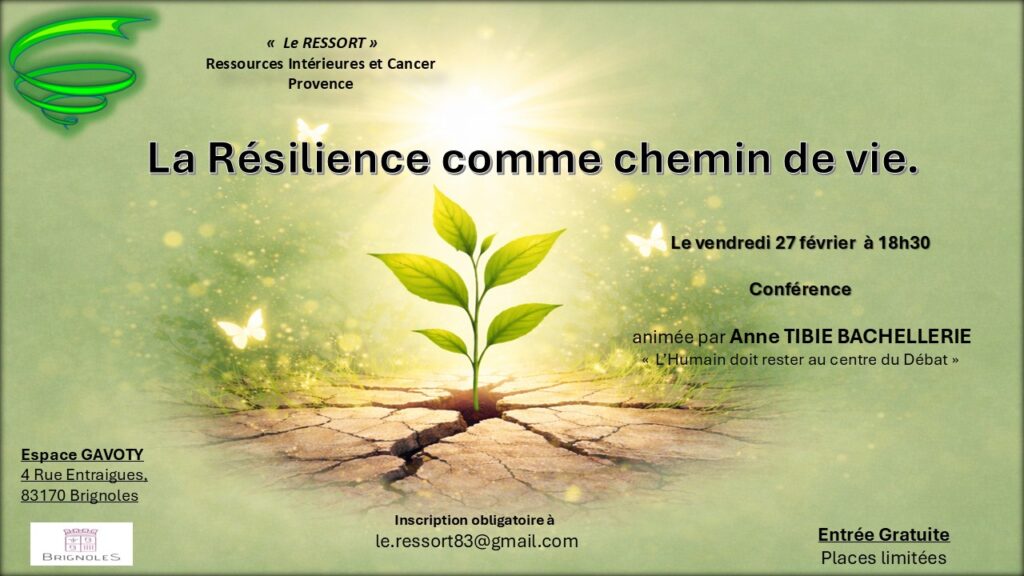 Conférence association Le Ressort : "Résilience comme chemin de vie..." Ville de Brignoles
