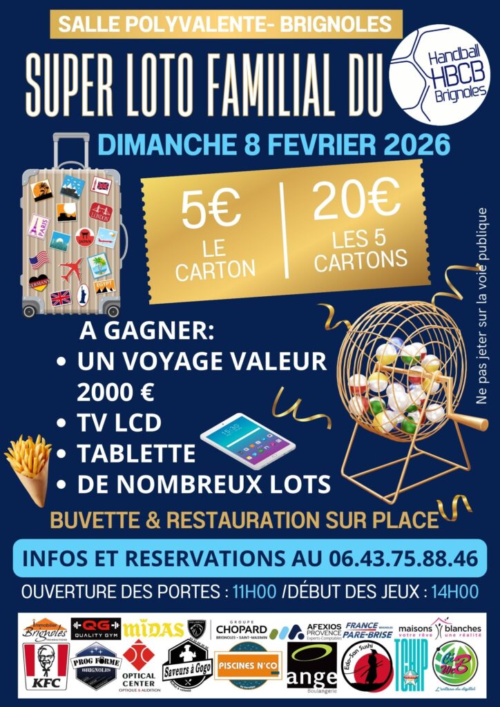 Super loto familial du HBCB à Brignoles Ville de Brignoles