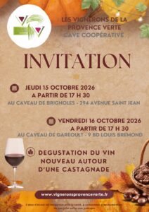 Vignerons de la Provence Verte : sortie du vin nouveau Ville de Brignoles