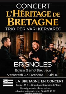 Concert breton Trio Pêr Vari Kervarec Ville de Brignoles